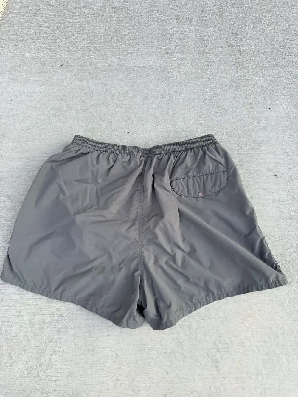 Vintage Patagonia Shorts Size L Gray Nylon Swim Trunks Elastic Waist